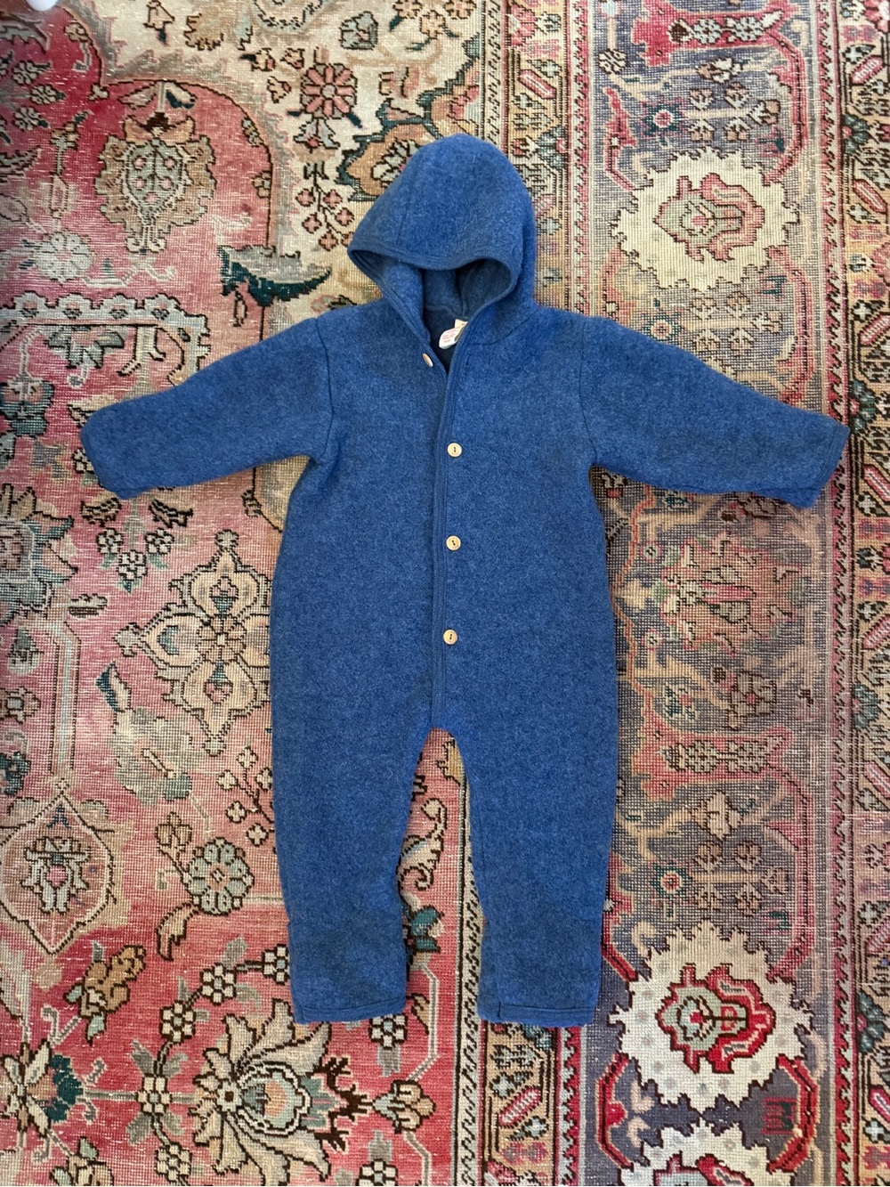 Engel Merino Wool Fleece Bunting Suit With Buttons